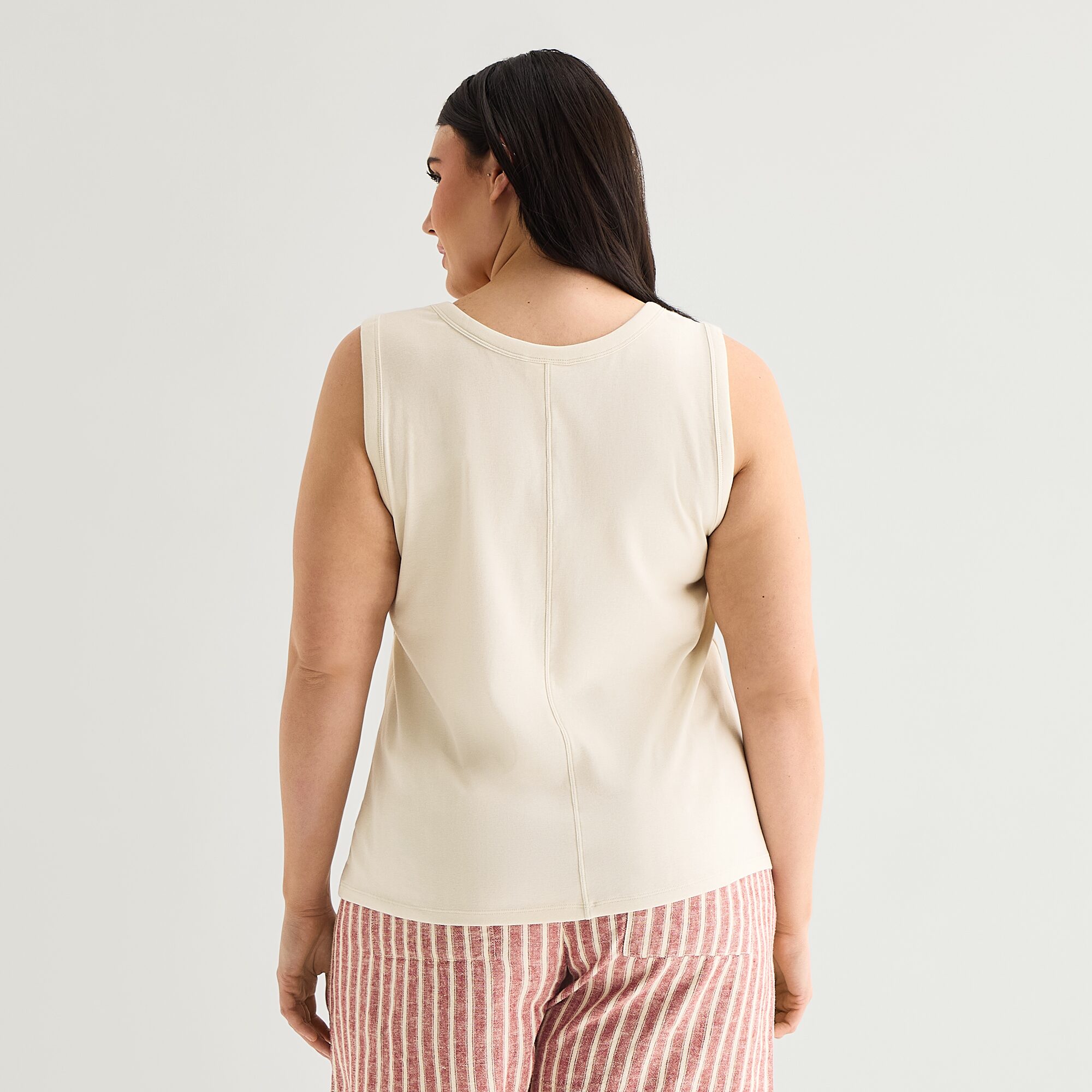 a.n.a Womens Plus V Neck Sleeveless Tank Top