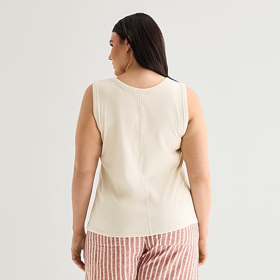 A.N.A Womens Plus V Neck Sleeveless Tank Top