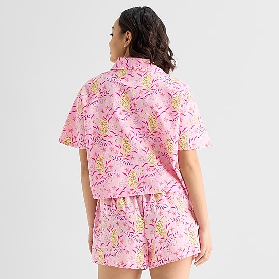 Hope & Wonder Women's History Month Tiger Printed Short Sleeve Regular Fit Pajama Top