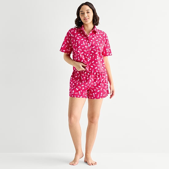 Hope & Wonder Women's History Month Lipstick Printed Short Sleeve Regular Fit Pajama Top