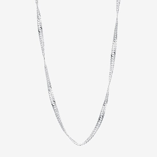 Silver Reflections Pure Silver Over Brass 16-30" Chain Necklace