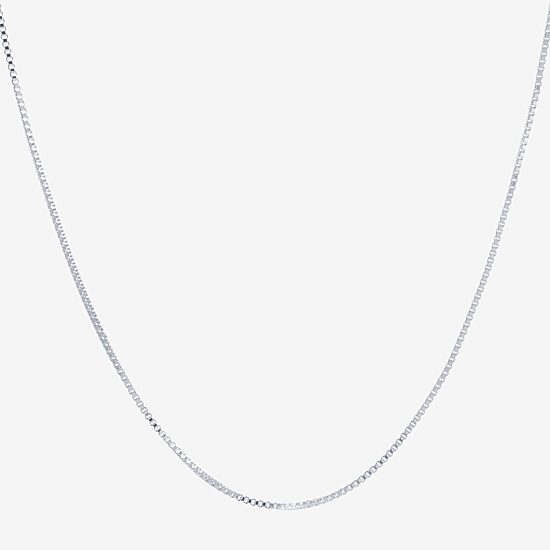 Silver Reflections Pure Silver Over Brass Box Chain Necklace