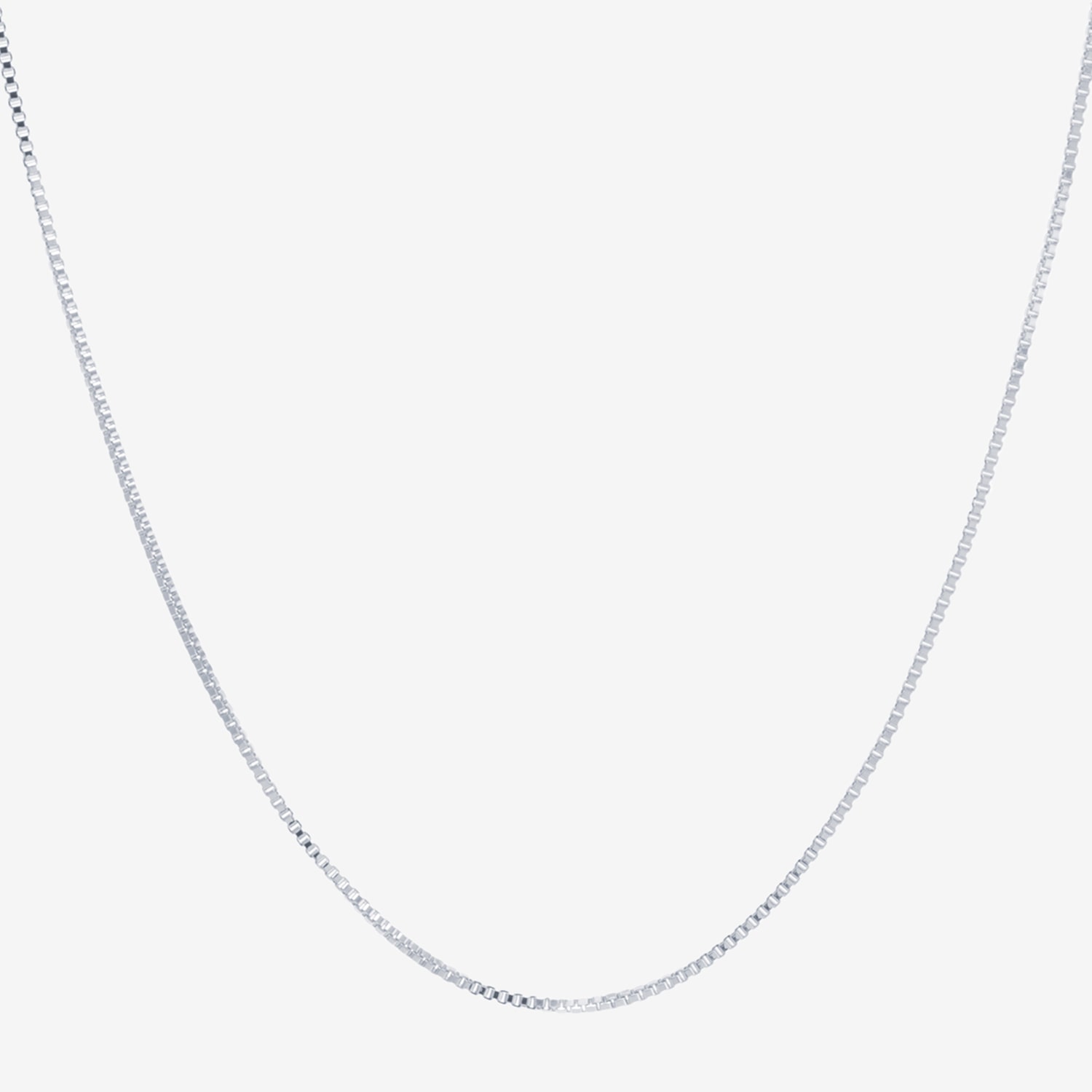 Silver Reflections Pure Over Brass Box Chain Necklace