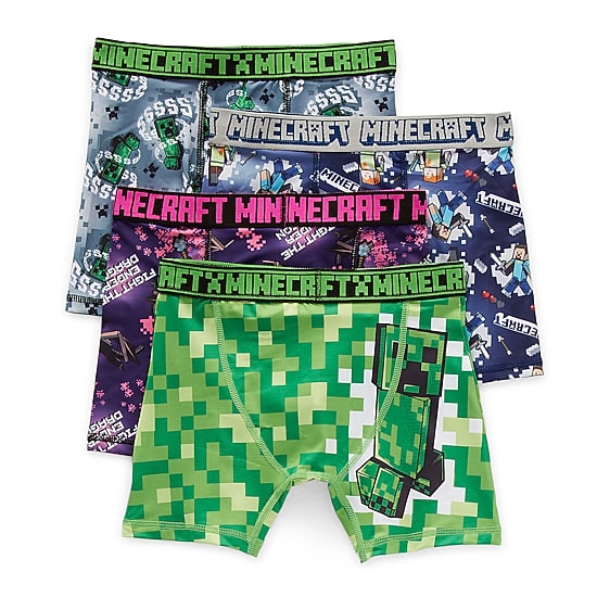 Little & Big Kid Boys Minecraft 4 Pack Boxer Briefs Babp2439