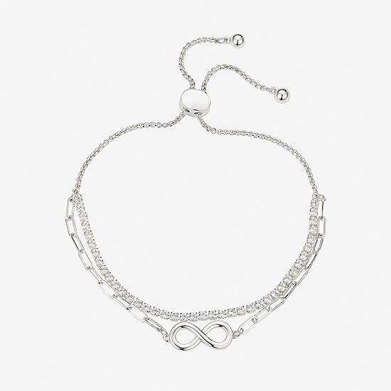 Gratitude & Grace Womens Cubic Zirconia Infinity Bolo Bracelet
