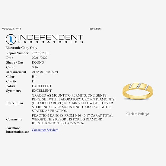 I Said Yes (H-I / I1) 1/6 CT. T.W. Lab Grown White Diamond Sterling Silver or 14K Gold Over Silver Wedding Band