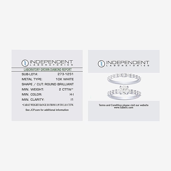 Signature By Modern Bride (H-I / I1) Womens 2 CT. T.W. Lab Grown White Diamond 10K Gold Side Stone Bridal Set