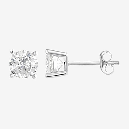 Womens Cubic Zirconia Sterling Silver Round 4 Pair Earring Set