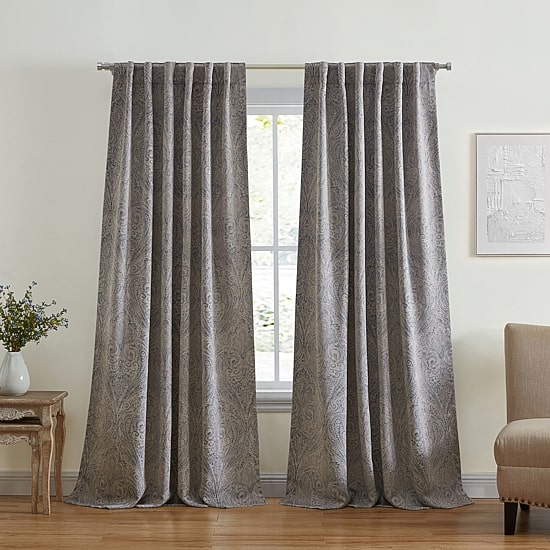 Elrene Home Fashions Vittoria Rod Pocket Back Tab Energy Saving Blackout Single Curtain Panel