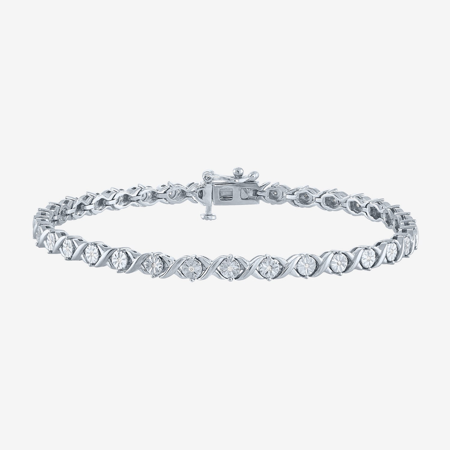 (G-H / I1-I2) Womens 1/10 CT. T.W. Lab Grown White Diamond Sterling Silver 7.5 Inch Tennis Bracelet
