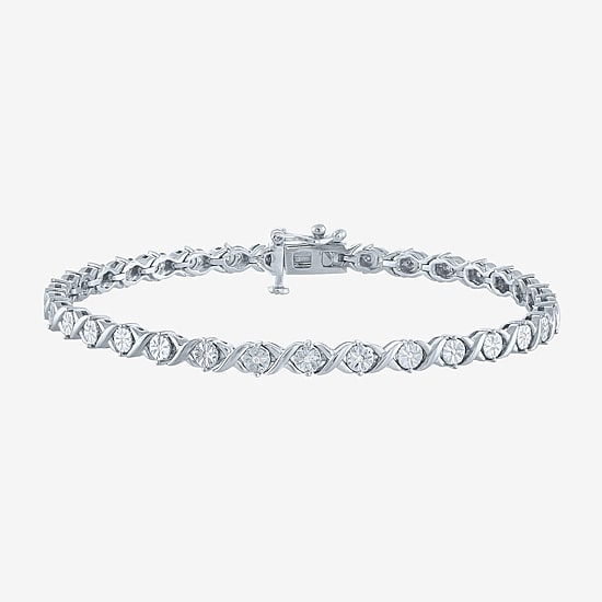 (G-H / I1-I2) Womens 1/10 CT. T.W. Lab Grown White Diamond Sterling Silver 7.5 Inch Tennis Bracelet