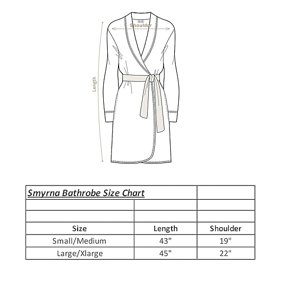 Linum Home Textiles Smyrna Hotel Luxery Unisex Adult Long Sleeve Knee Length Robe