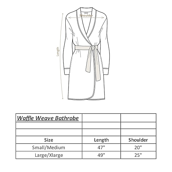 Linum Home Textiles Waffle Weave Unisex Adult Long Length Long Sleeve Robe