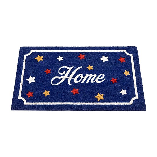 Northlight Blue Coir Americana Outdoor Indoor Rectangular Doormat