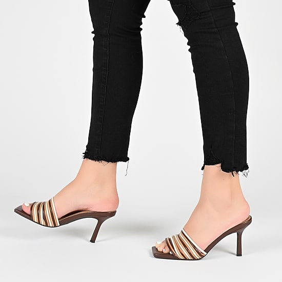 Journee Collection Calliope Womens Round Open Toe Stiletto Heel Pumps