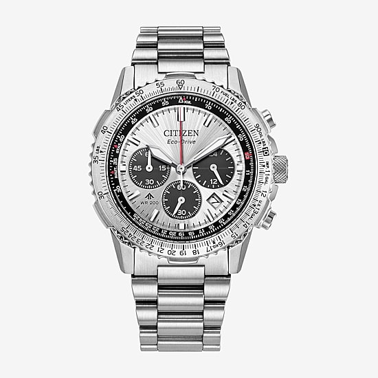 Citizen Mens Chronograph Silver Tone Stainless Steel Bracelet Watch Ca4660-61a