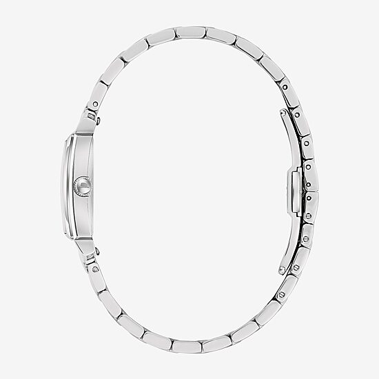 Bulova Frank Sinatra Womens Diamond Accent Silver Tone Stainless Steel Bracelet Watch 96l341