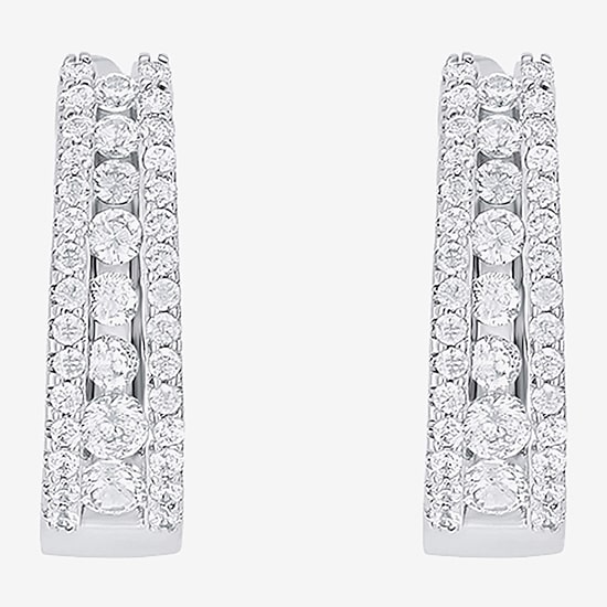 Sparkle Allure Womens Cubic Zirconia 19mm Hoop Earrings