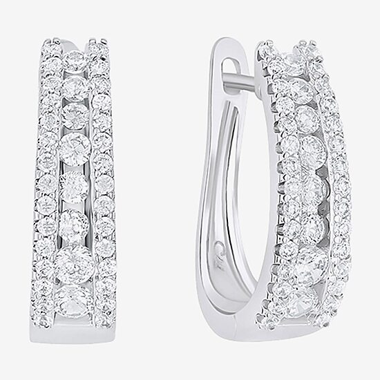 Sparkle Allure Womens Cubic Zirconia 19mm Hoop Earrings