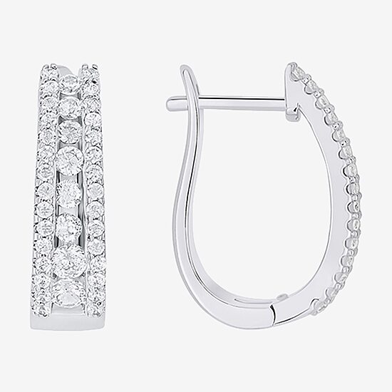 Sparkle Allure Womens Cubic Zirconia 19mm Hoop Earrings