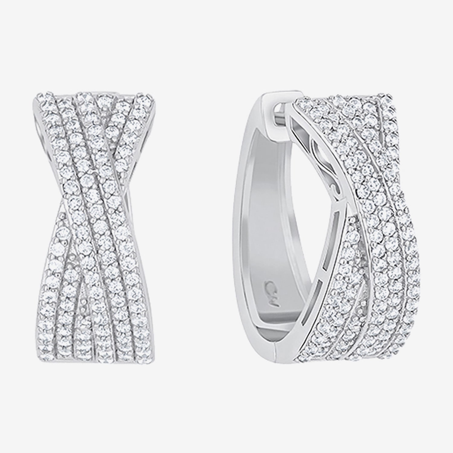 Sparkle Allure Womens Cubic Zirconia 20mm Hoop Earrings