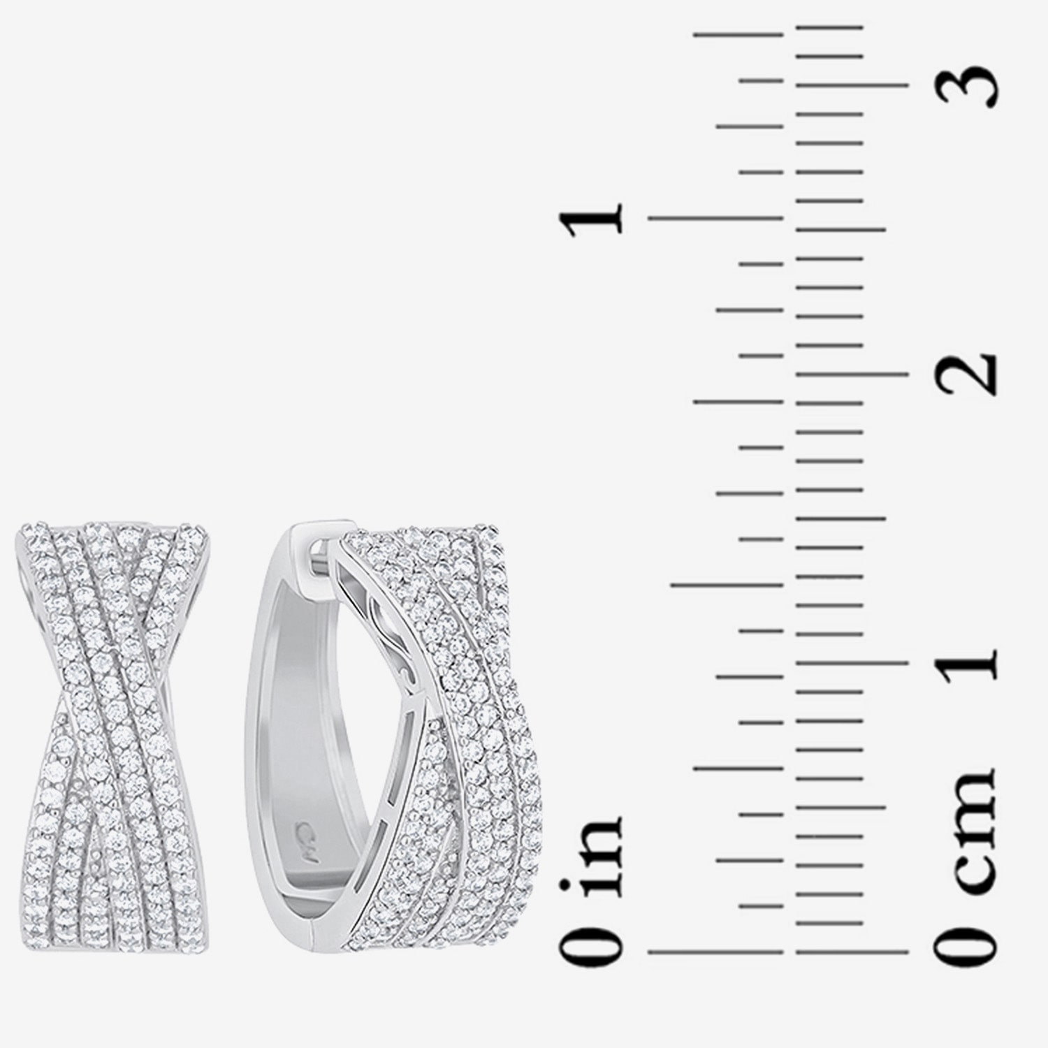 Sparkle Allure Womens Cubic Zirconia 20mm Hoop Earrings
