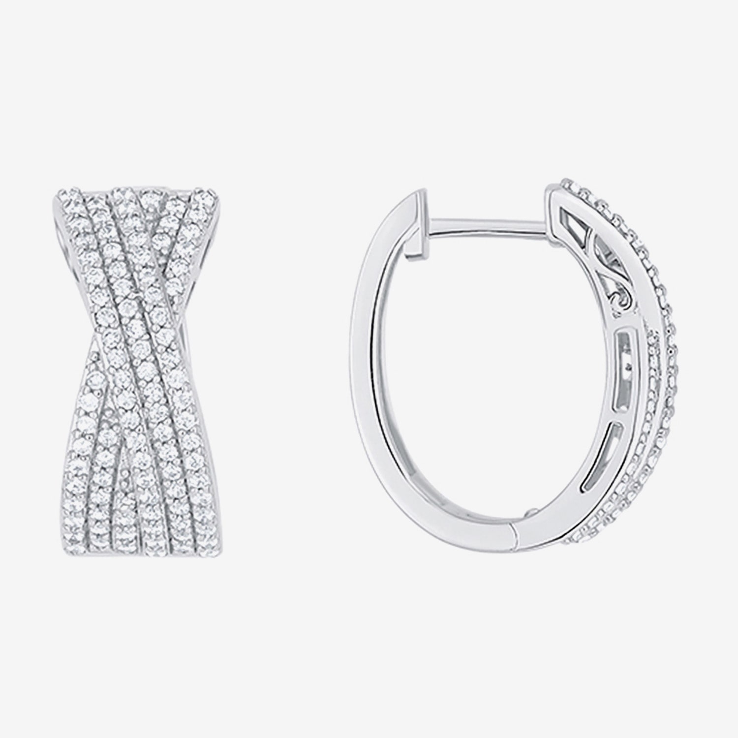 Sparkle Allure Womens Cubic Zirconia 20mm Hoop Earrings