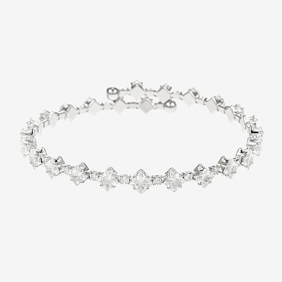 Sparkle Allure Coil Womens Cubic Zirconia Pure Silver Over Brass Wrap Bracelet