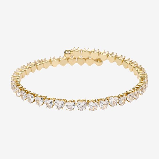 Sparkle Allure Coil Womens Cubic Zirconia 14K Gold Over Brass Wrap Bracelet