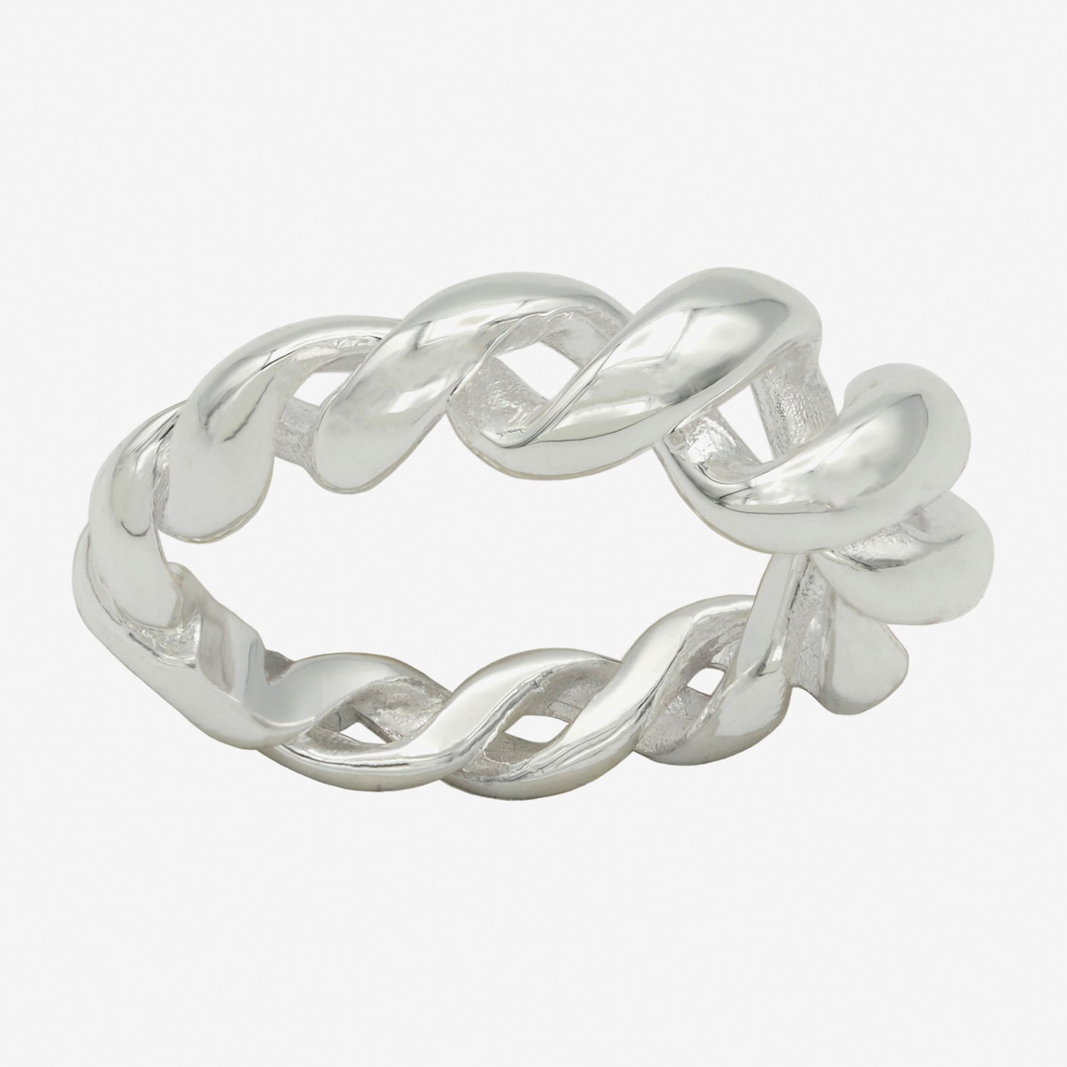 Sparkle Allure Open Womens 4MM Pure Silver Over Brass Band
