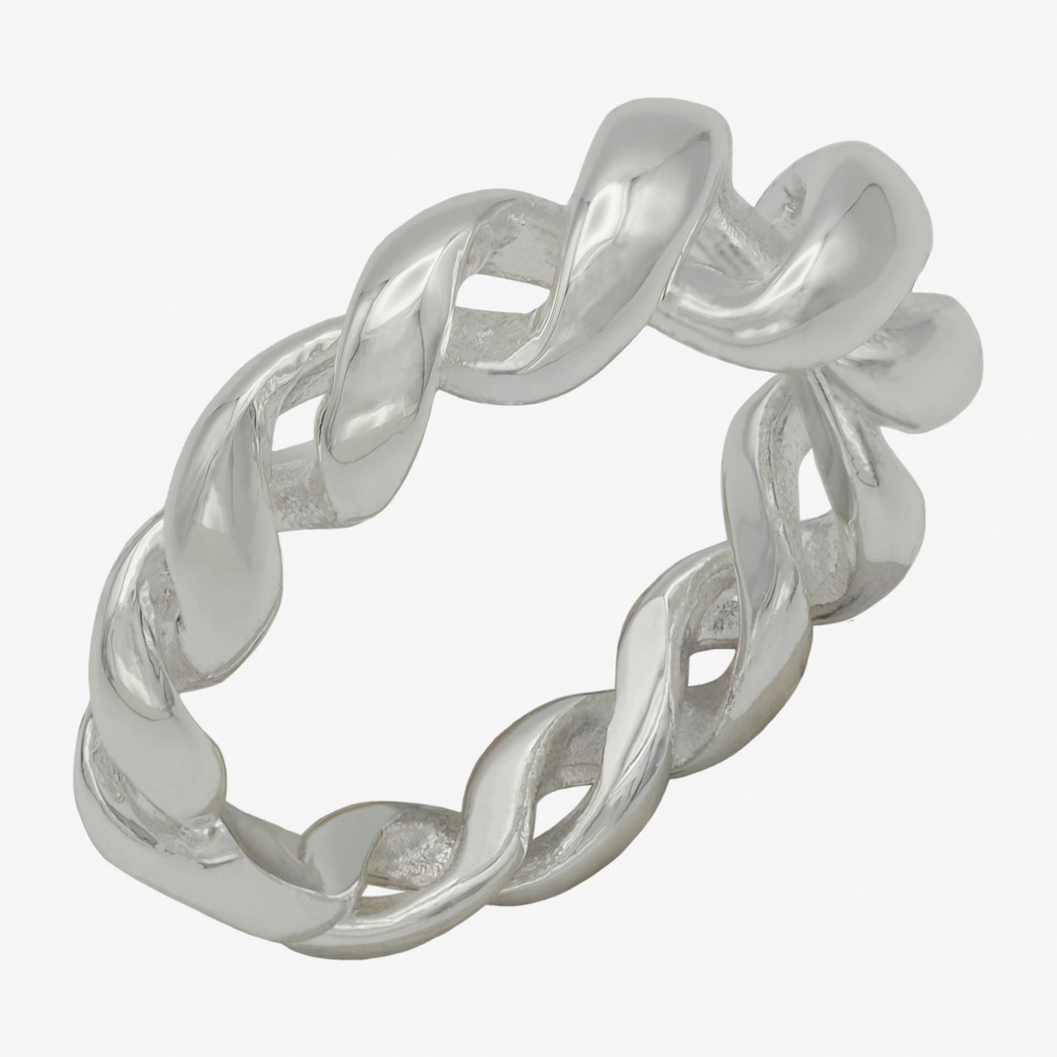 Sparkle Allure Open Womens 4MM Pure Silver Over Brass Band