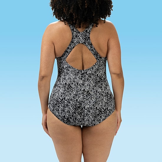 Dolfin Womens Striped Moderate Coverage One Piece Swimsuit