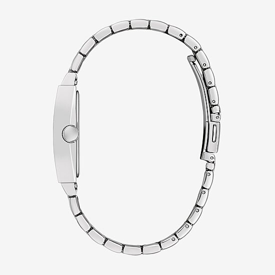 Caravelle Designed By Bulova Mens Diamond Accent Silver Tone Stainless Steel Bracelet Watch 43d108