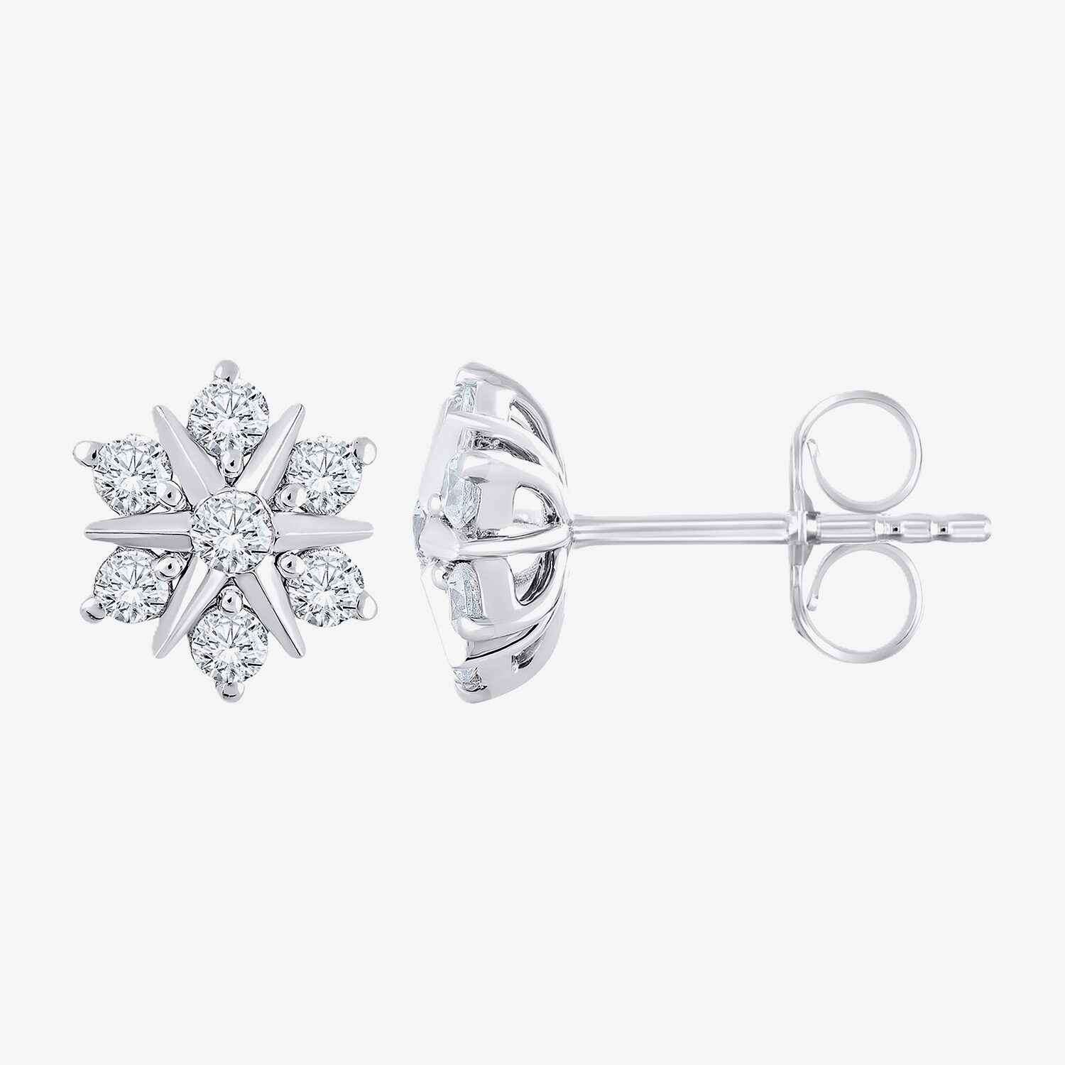 (G/ Si2) 1/2 CT. T.W. Lab Grown White Diamond 10K Gold 9.6mm Stud Earrings