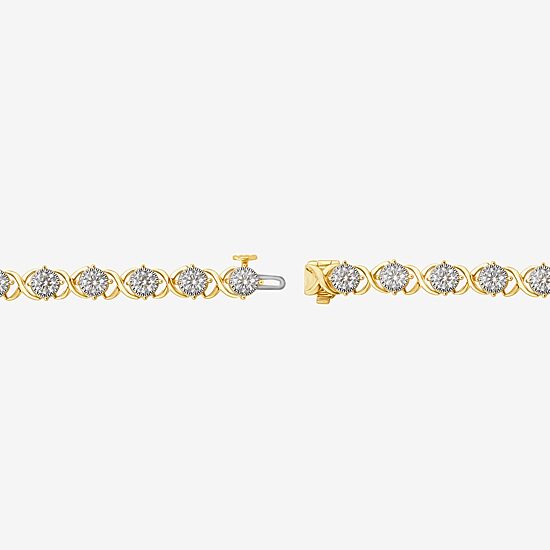(F,Si2) Womens 4 CT. T.W. Lab Grown White Diamond 10K Gold 7.25 Inch Tennis Bracelet