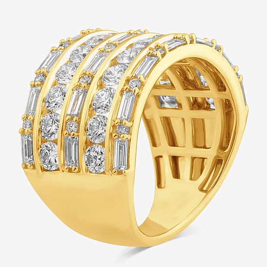 (F, Si2) Womens 3 CT. T.W. Lab Grown White Diamond 10K Gold Cocktail Ring