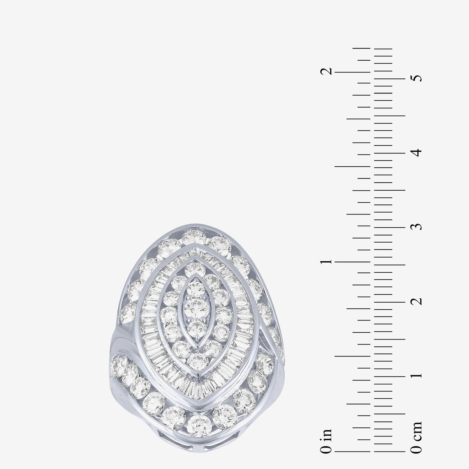 (G/Si2) Womens 4 CT. T.W. Lab Grown White Diamond 10K Gold Marquise Cluster Cocktail Ring