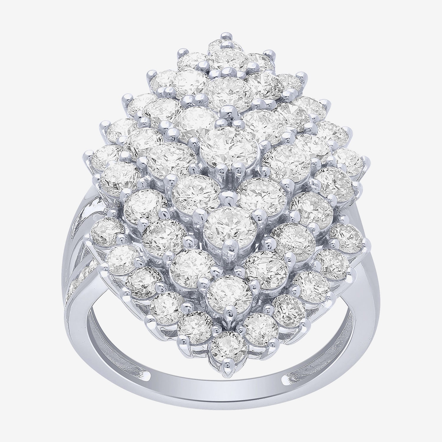 (G/ Si2) Womens 4 CT. T.W. Lab Grown White Diamond 10K Gold Marquise Cocktail Ring