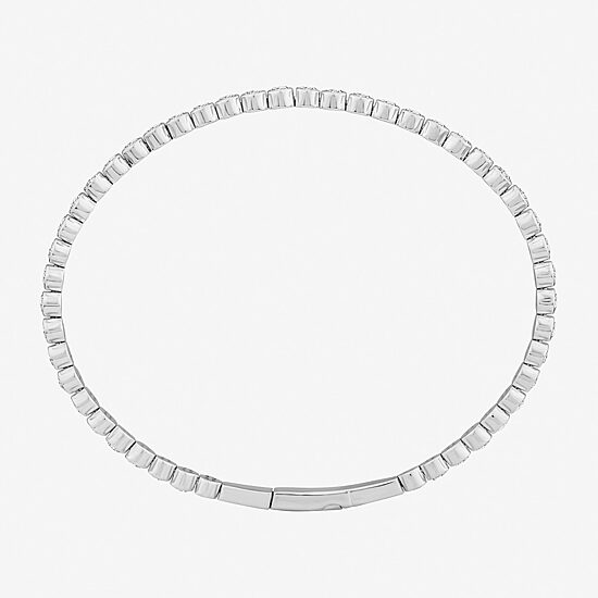 (F, Si2) Womens 3 CT. T.W. Lab Grown White Diamond 10K Gold Bangle Bracelet
