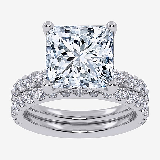 Signature By Modern Bride (G / Vs2-Si1) Womens 6 CT. T.W. Lab Grown White Diamond 14K Gold Side Stone Bridal Set