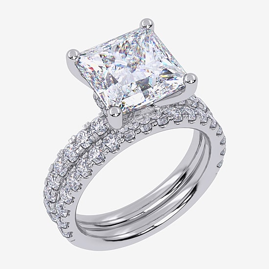 Signature By Modern Bride (G / Vs2-Si1) Womens 6 CT. T.W. Lab Grown White Diamond 14K Gold Side Stone Bridal Set