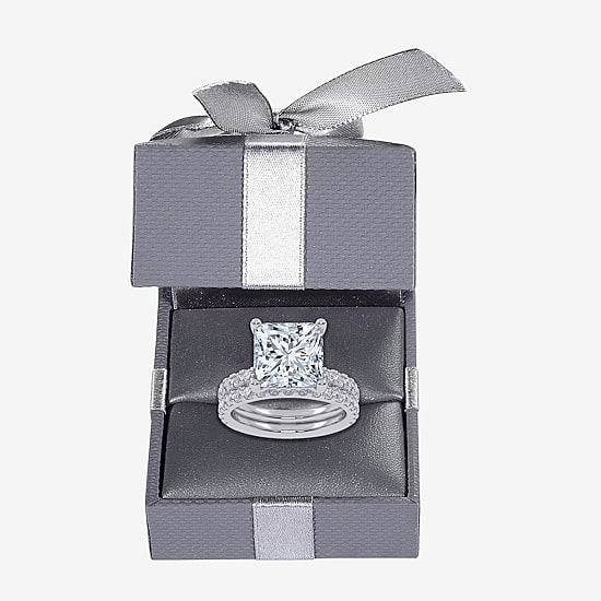 Signature By Modern Bride (G / Vs2-Si1) Womens 6 CT. T.W. Lab Grown White Diamond 14K Gold Side Stone Bridal Set