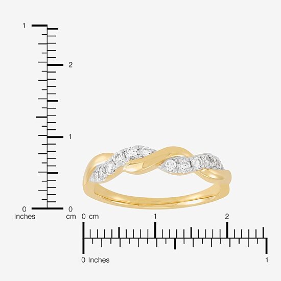 (H-I / I1) Womens 4MM 1/4 CT. T.W. Lab Grown White Diamond 10K Gold Wedding Band