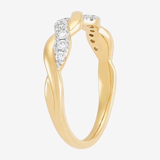 (H-I / I1) Womens 4MM 1/4 CT. T.W. Lab Grown White Diamond 10K Gold Wedding Band