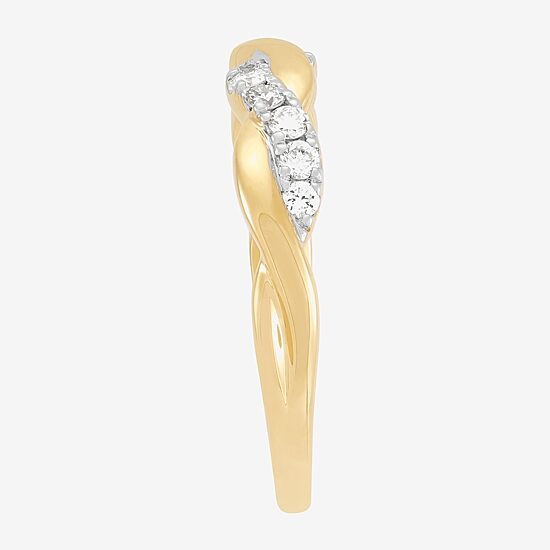 (H-I / I1) Womens 4MM 1/4 CT. T.W. Lab Grown White Diamond 10K Gold Wedding Band