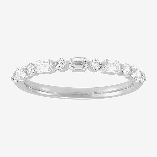 Womens 1/2 CT. T.W. Lab Grown White Diamond 10K Gold Wedding Band