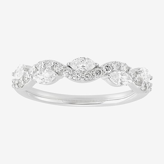 (H-I / Si2) Womens 3/4 CT. T.W. Lab Grown White Diamond 10K Gold Wedding Band