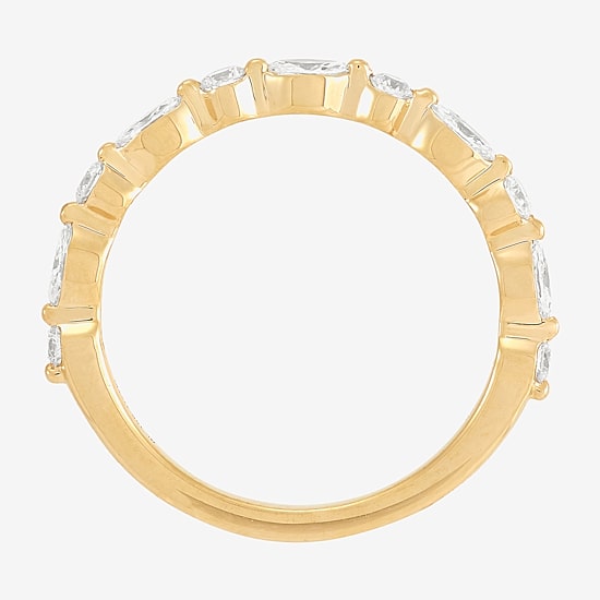 (H-I / Si1-Si2) Womens 1/2 CT. T.W. Lab Grown White Diamond 10K Gold Marquise Wedding Band