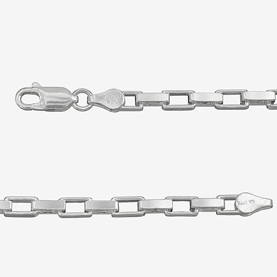 Made in Italy Womens Sterling Silver 20 Inch Box Chain Necklace