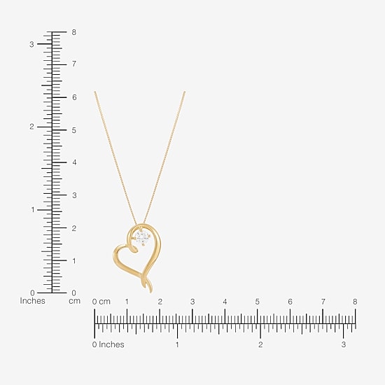 (H-1/Si2) Womens 1/4 CT. T.W. Lab Grown White Diamond 14K Gold Over Silver Sterling Silver Heart 18 Inch Pendant Necklace